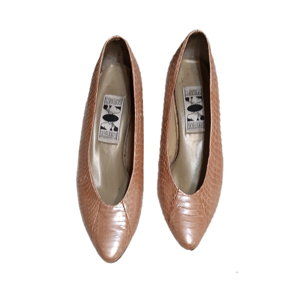 Sophisticated Mob Wide Genuine Snake Skin Pumps Barbie Pink 7.5  Medium 2" heel